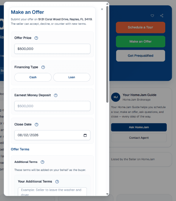 Submit an offer online
