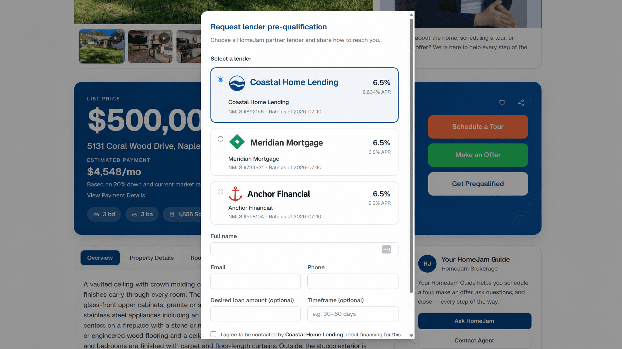Preferred lending placement with neutral lender branding