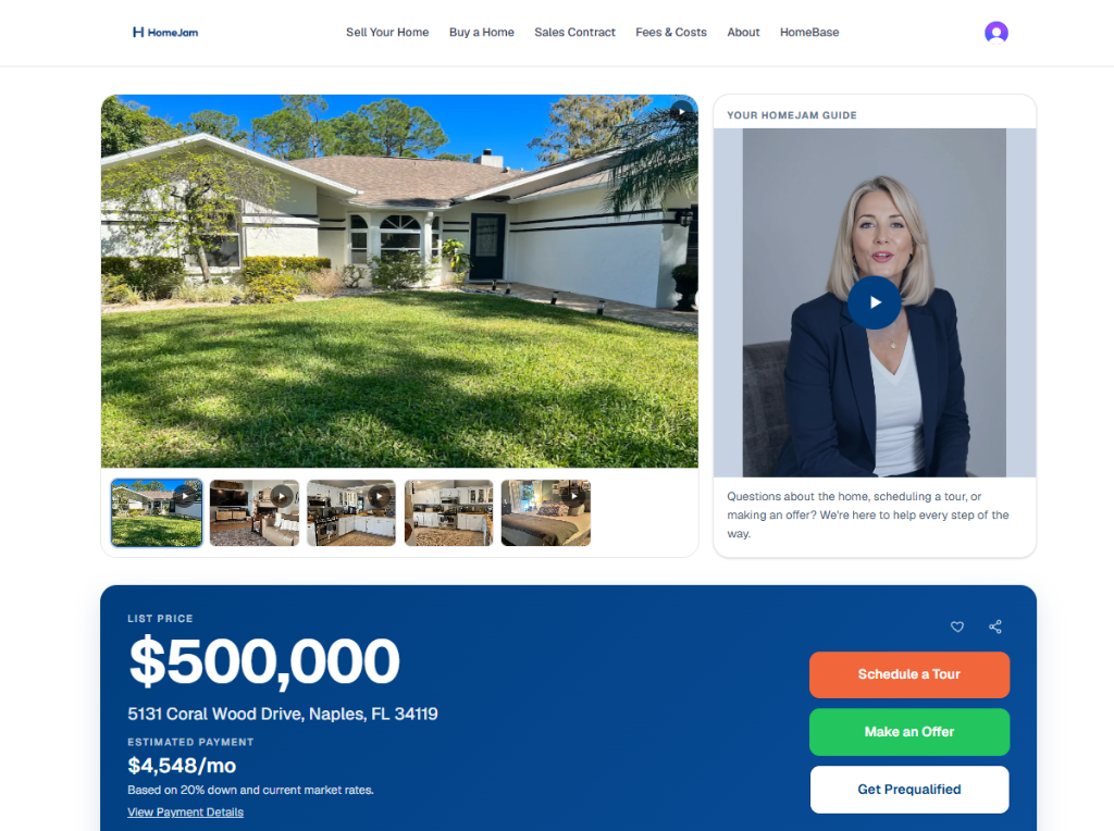 HomeJam listing page on the MLS