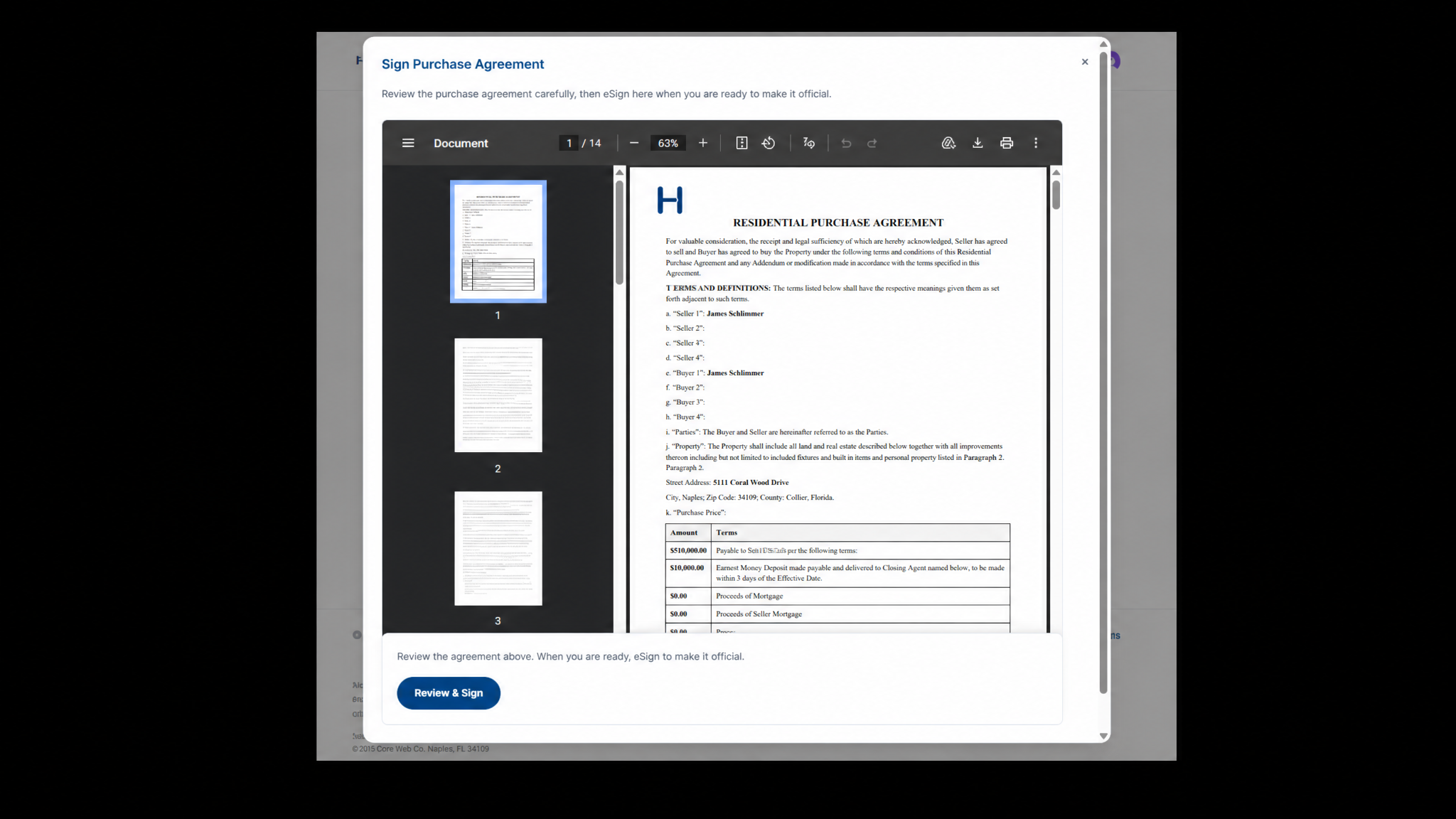 HomeJam residential purchase agreement